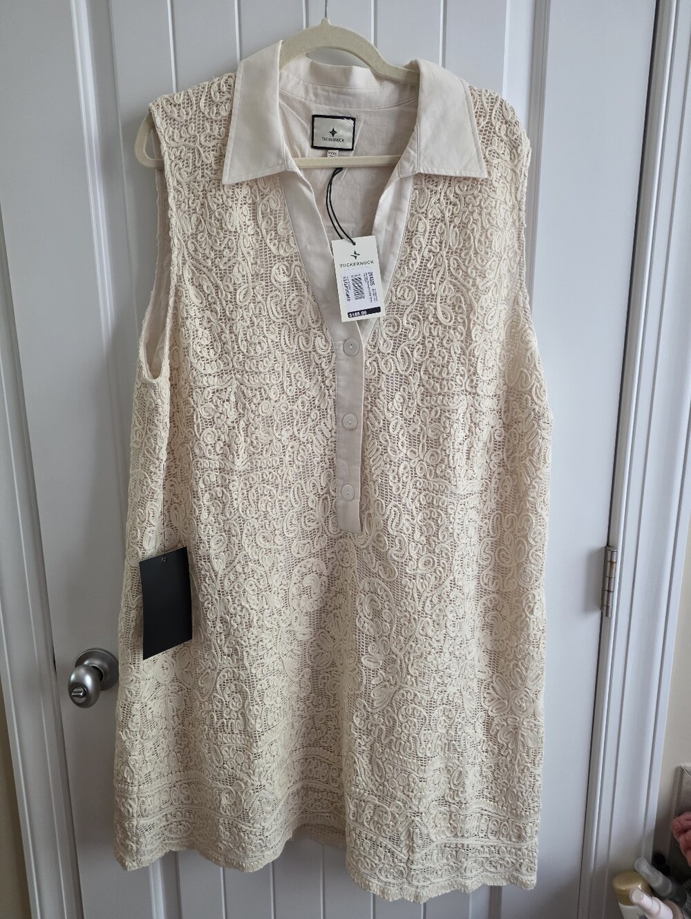 NWT Tuckernuck Tan Lace Sleeveless Collier Dress Plus Size XXXL - Picture 5 of 8